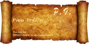 Papp Irén névjegykártya